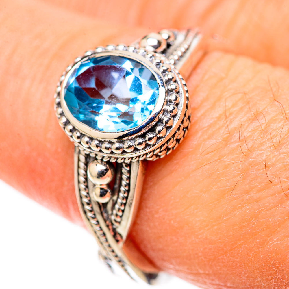 Blue Topaz Rings handcrafted by Ana Silver Co - RING128785 - Photo 3