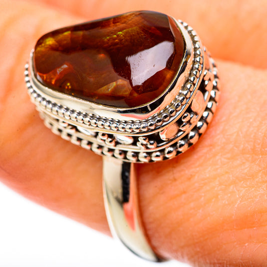 Mexican Fire Agate Rings handcrafted by Ana Silver Co - RING128790
