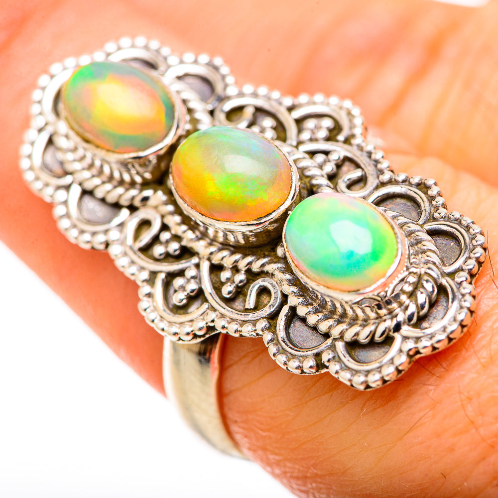 Ethiopian Opal Rings handcrafted by Ana Silver Co - RING128798 - Photo 3