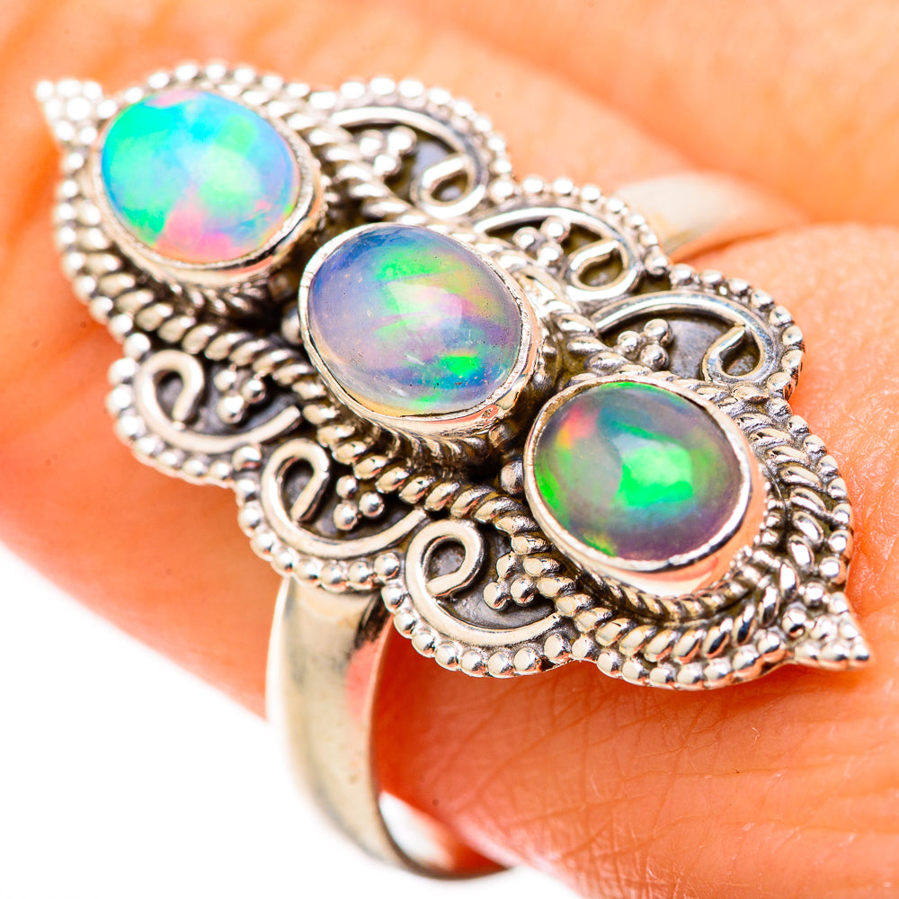 Ethiopian Opal Rings handcrafted by Ana Silver Co - RING128799 - Photo 3