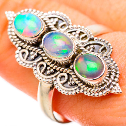 Ethiopian Opal Rings handcrafted by Ana Silver Co - RING128799 - Photo 3