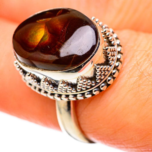 Mexican Fire Agate Rings handcrafted by Ana Silver Co - RING128813