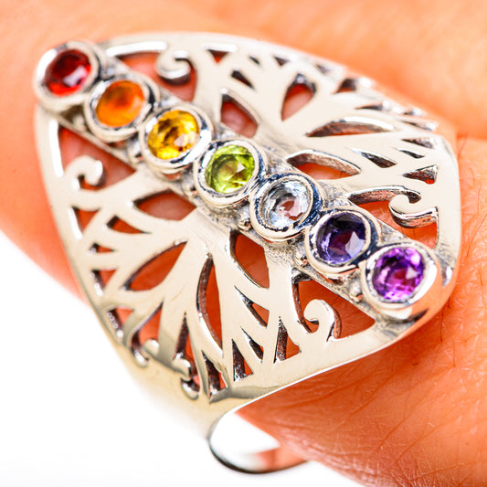 Multi-Stone Rainbow Chakra Rings handcrafted by Ana Silver Co - RING128815