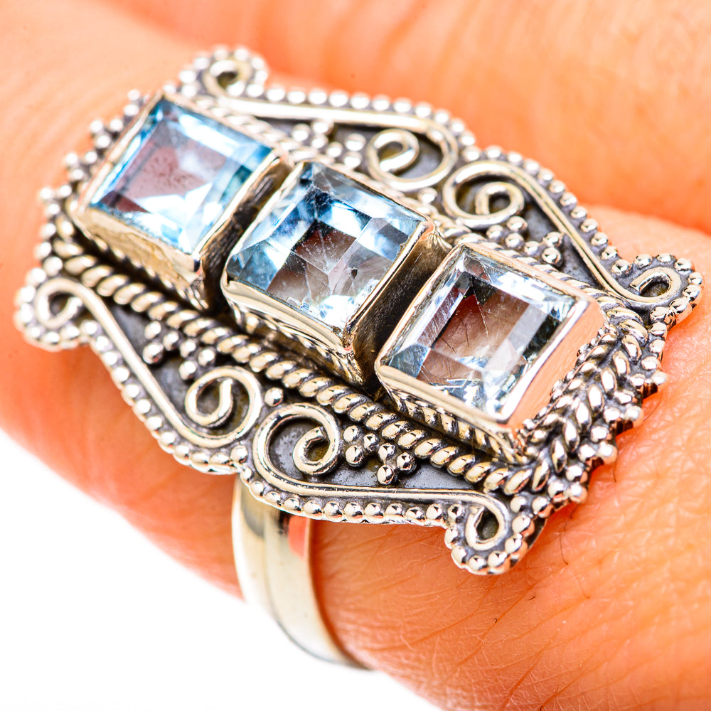 Blue Topaz Rings handcrafted by Ana Silver Co - RING128828