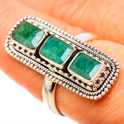 Zambian Emerald Rings handcrafted by Ana Silver Co - RING128832