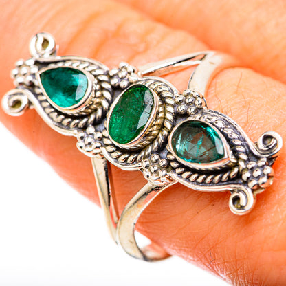 Zambian Emerald Rings handcrafted by Ana Silver Co - RING128833