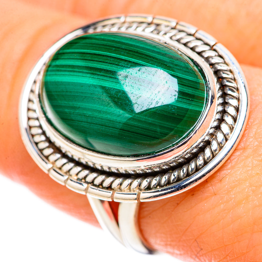 Malachite Rings handcrafted by Ana Silver Co - RING128834