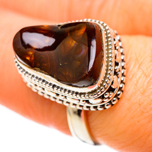 Mexican Fire Agate Rings handcrafted by Ana Silver Co - RING128835