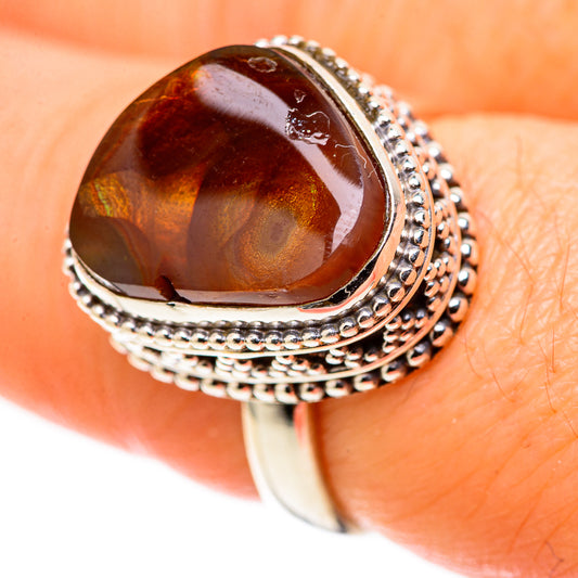 Mexican Fire Agate Rings handcrafted by Ana Silver Co - RING128836