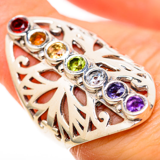Multi-Stone Rainbow Chakra Rings handcrafted by Ana Silver Co - RING128837