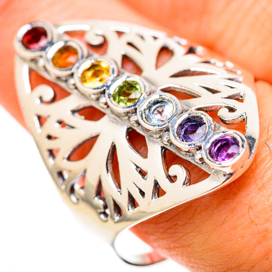 Multi-Stone Rainbow Chakra Rings handcrafted by Ana Silver Co - RING128838
