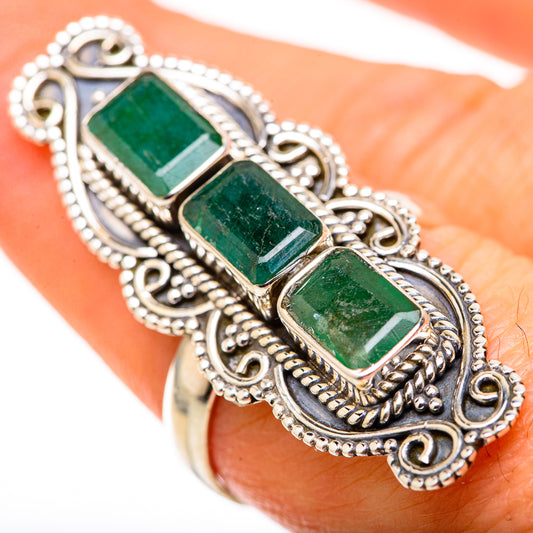 Zambian Emerald Rings handcrafted by Ana Silver Co - RING128847