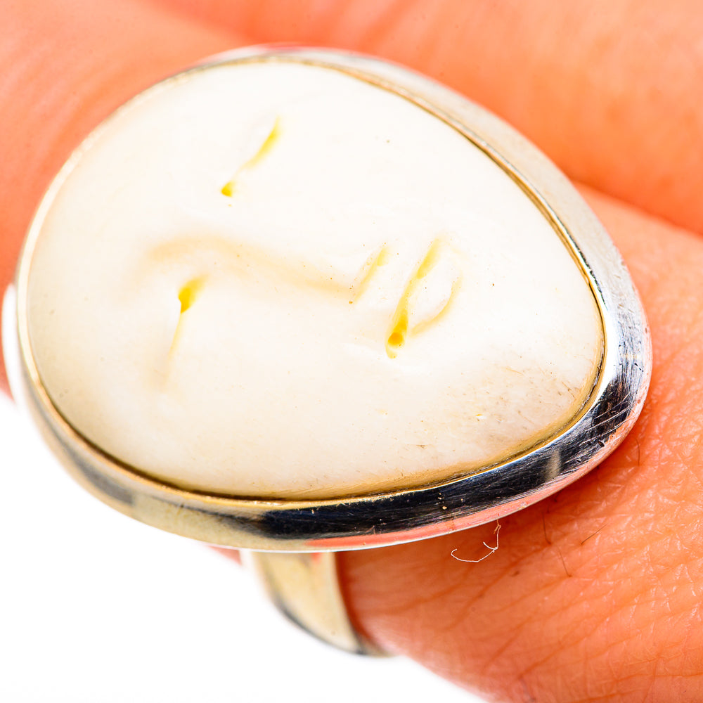 Carved Face Rings handcrafted by Ana Silver Co - RING128852