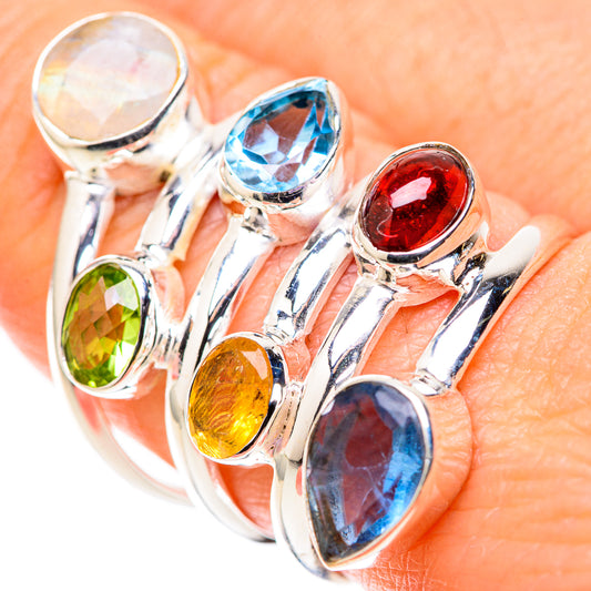 Rainbow Moonstone Rings handcrafted by Ana Silver Co - RING128857