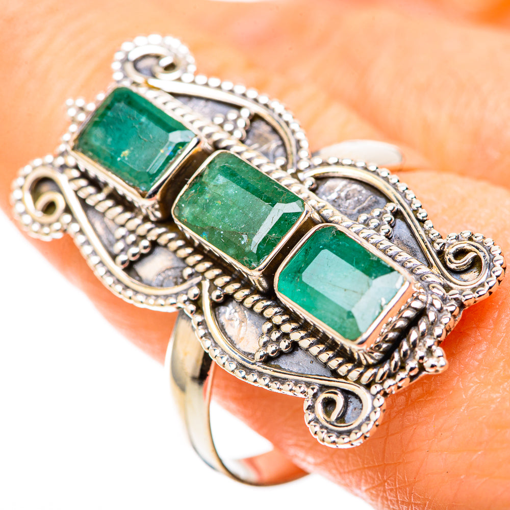 Zambian Emerald Rings handcrafted by Ana Silver Co - RING128877