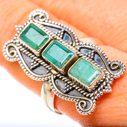 Zambian Emerald Rings handcrafted by Ana Silver Co - RING128887