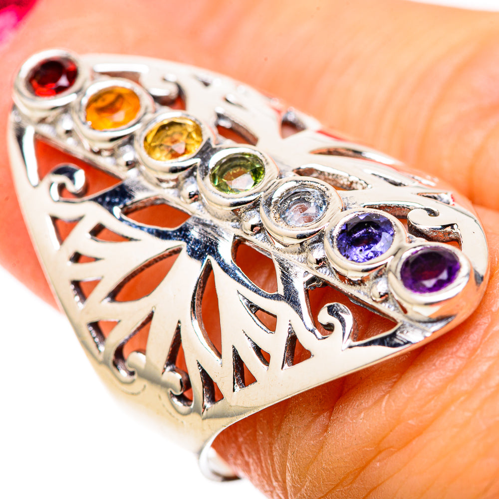 Multi-Stone Rainbow Chakra Rings handcrafted by Ana Silver Co - RING128900