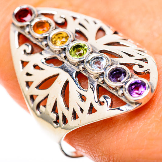 Multi-Stone Rainbow Chakra Rings handcrafted by Ana Silver Co - RING128901