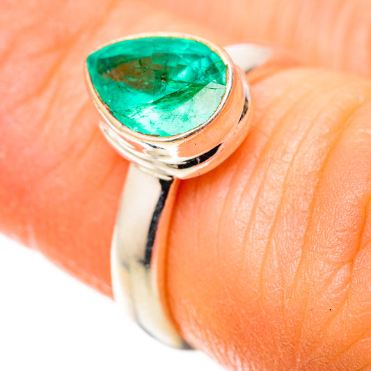 Zambian Emerald Rings handcrafted by Ana Silver Co - RING128910