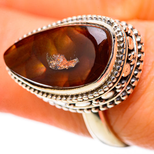 Mexican Fire Agate Rings handcrafted by Ana Silver Co - RING128912