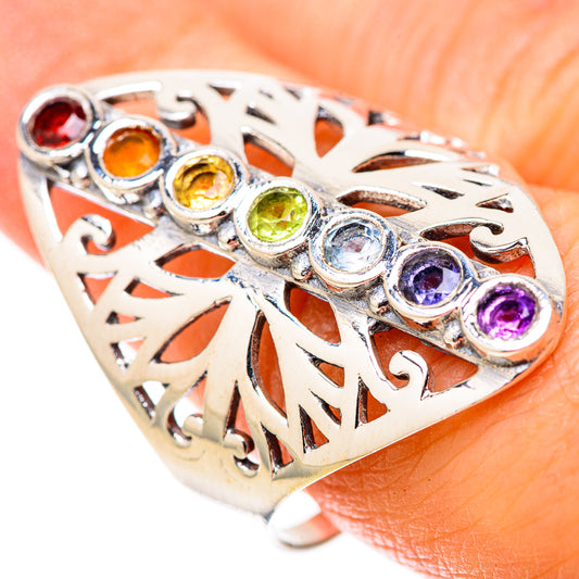 Multi-Stone Rainbow Chakra Rings handcrafted by Ana Silver Co - RING128915