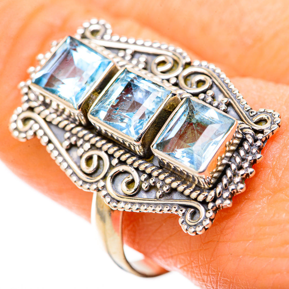 Blue Topaz Rings handcrafted by Ana Silver Co - RING128922