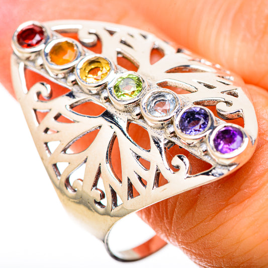 Multi-Stone Rainbow Chakra Rings handcrafted by Ana Silver Co - RING128934