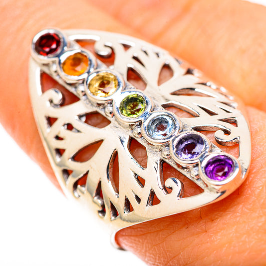Multi-Stone Rainbow Chakra Rings handcrafted by Ana Silver Co - RING128943