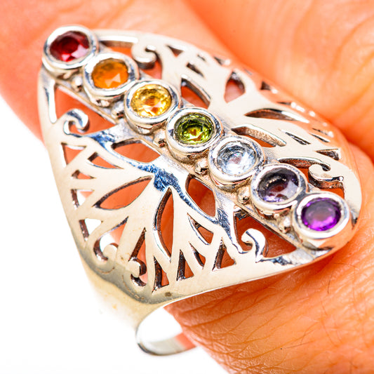 Multi-Stone Rainbow Chakra Rings handcrafted by Ana Silver Co - RING128944