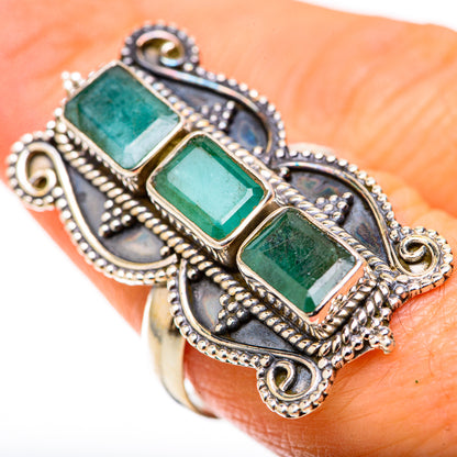Zambian Emerald Rings handcrafted by Ana Silver Co - RING128946