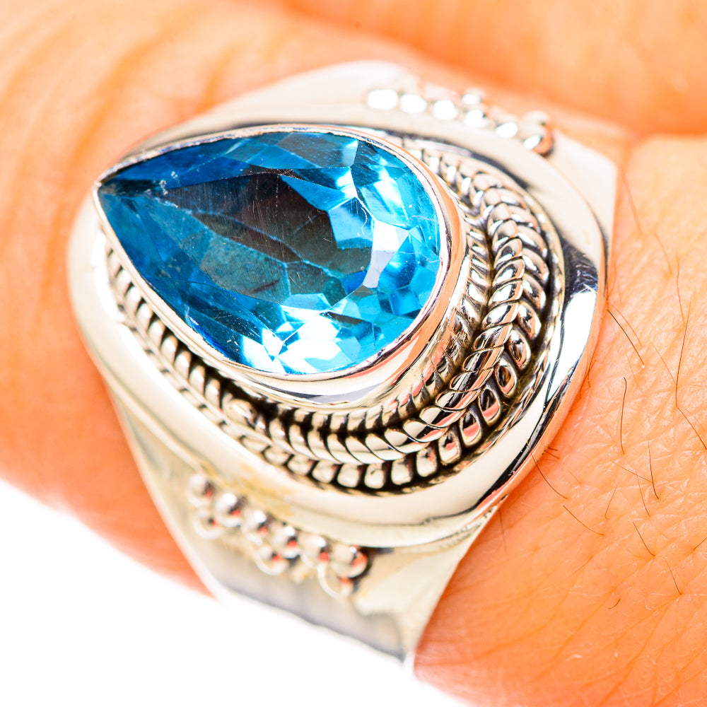 Blue Topaz Rings handcrafted by Ana Silver Co - RING128957