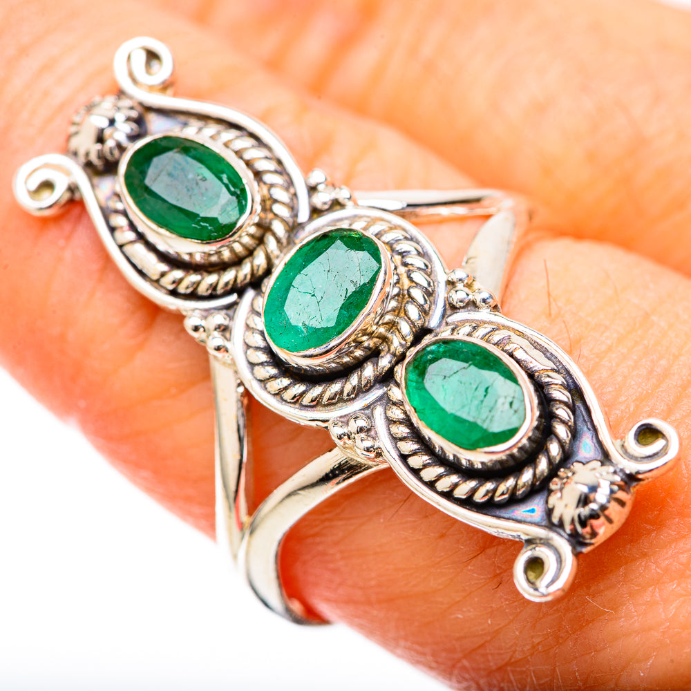 Zambian Emerald Rings handcrafted by Ana Silver Co - RING128960