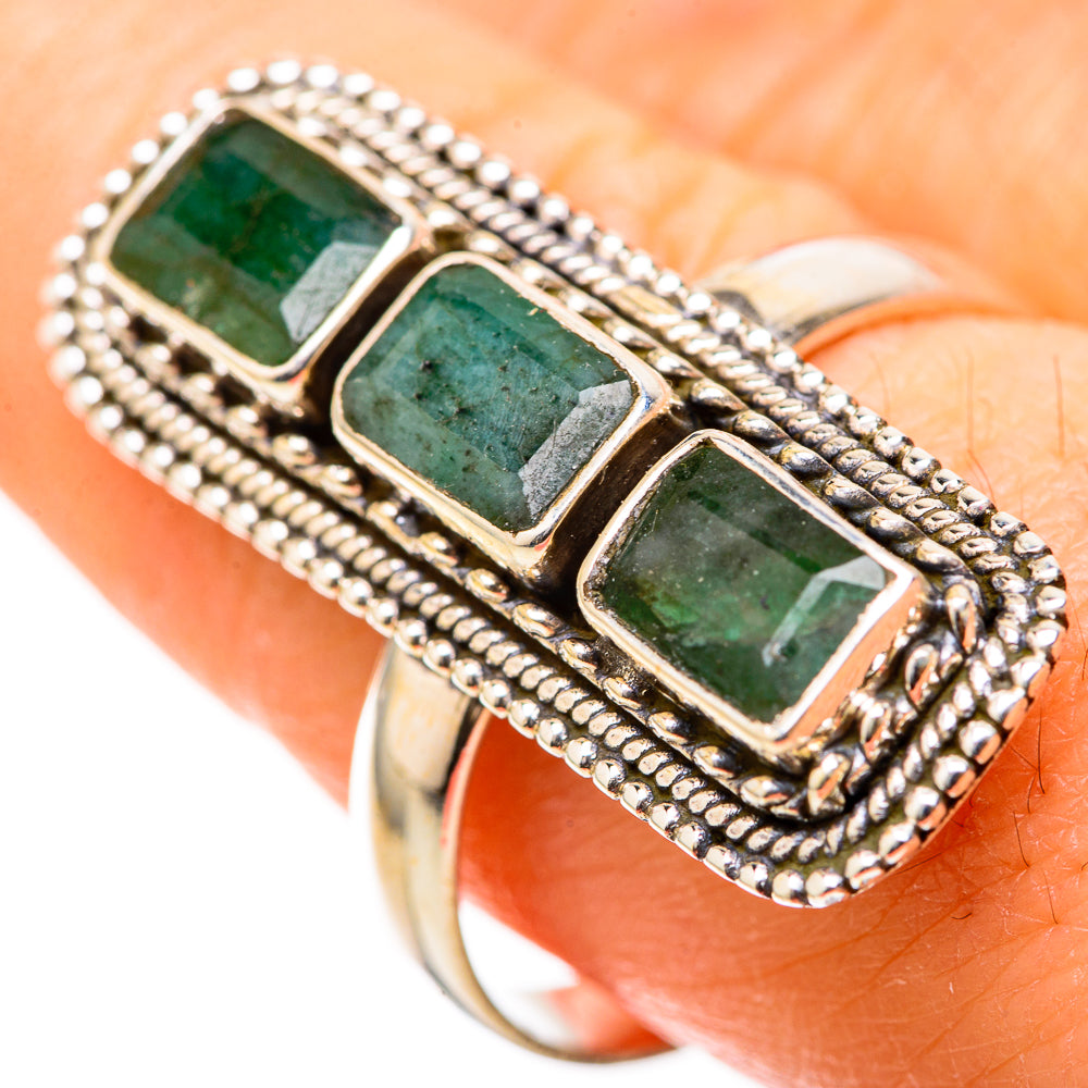 Zambian Emerald Rings handcrafted by Ana Silver Co - RING128961