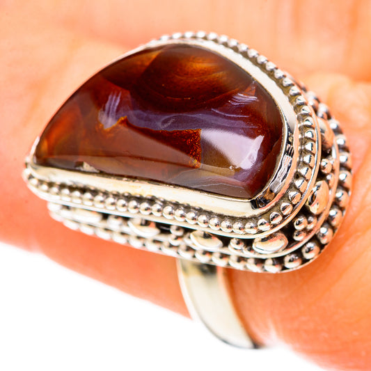 Mexican Fire Agate Rings handcrafted by Ana Silver Co - RING128963