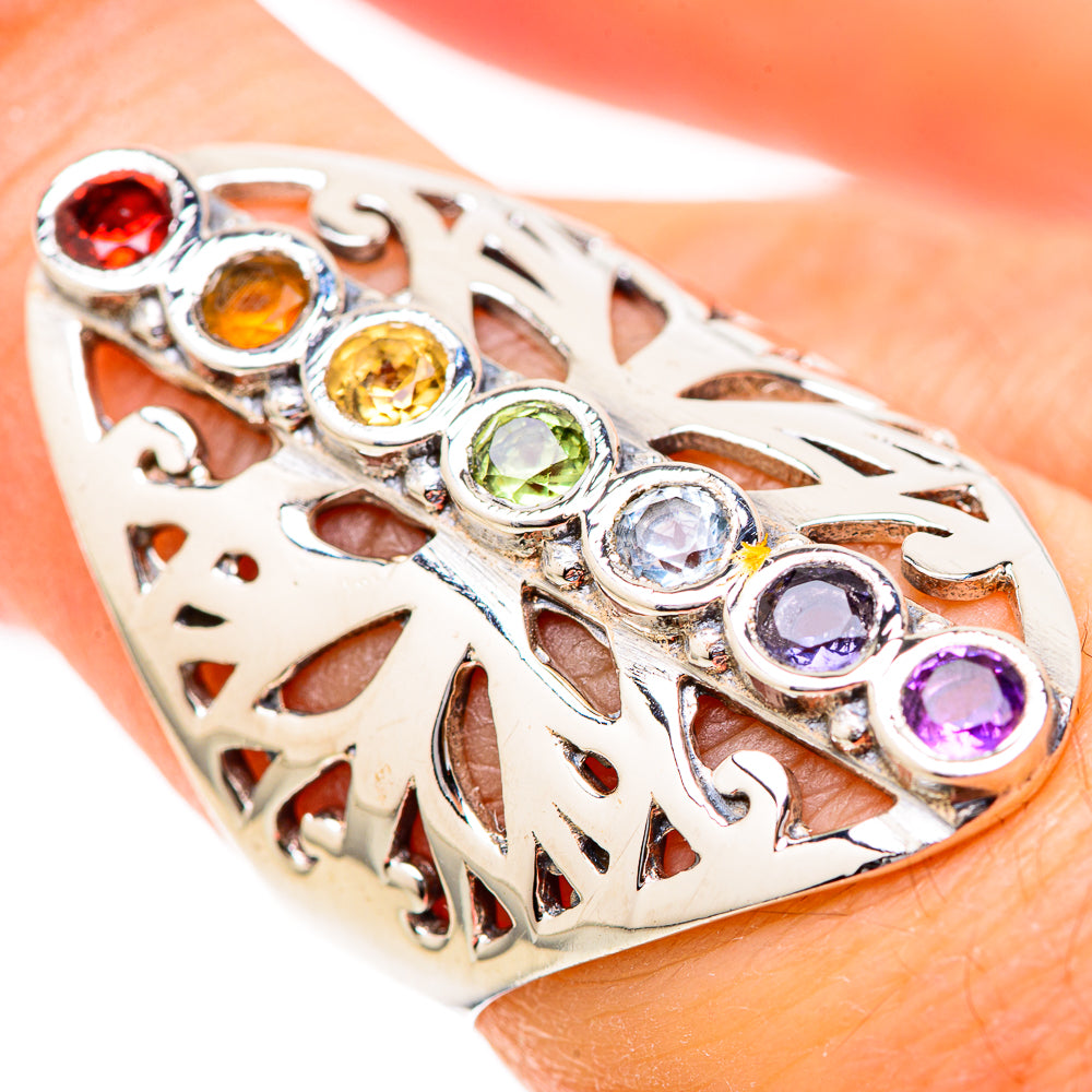 Multi-Stone Rainbow Chakra Rings handcrafted by Ana Silver Co - RING128969