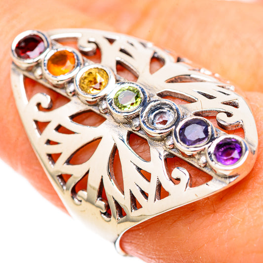 Multi-Stone Rainbow Chakra Rings handcrafted by Ana Silver Co - RING128970