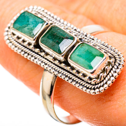 Zambian Emerald Rings handcrafted by Ana Silver Co - RING128982
