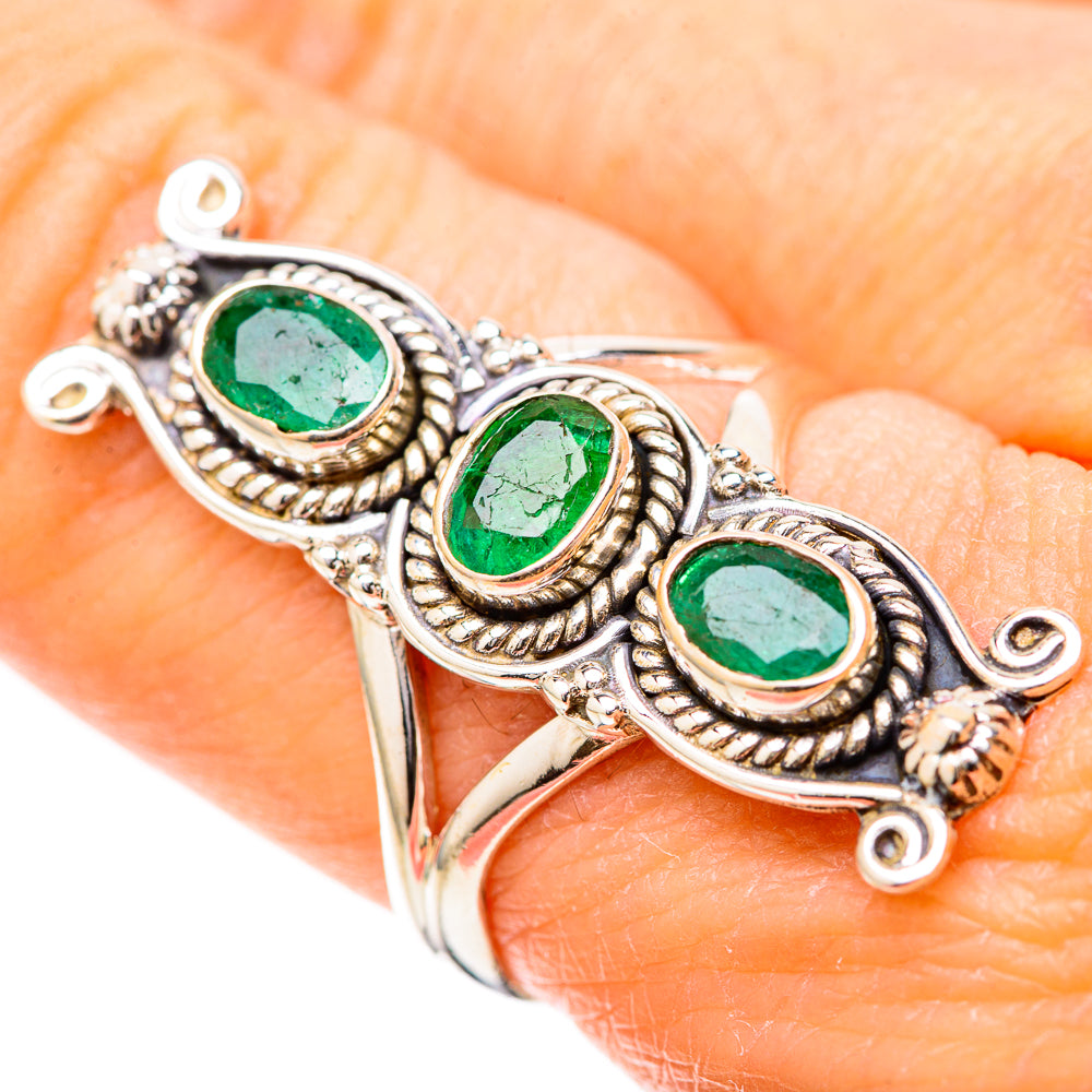Zambian Emerald Rings handcrafted by Ana Silver Co - RING128983