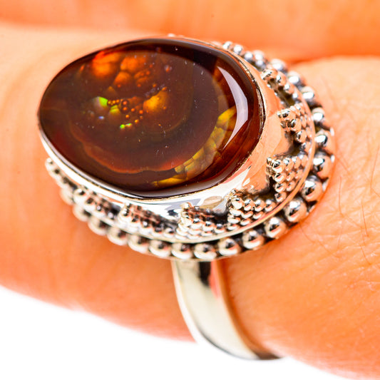 Mexican Fire Agate Rings handcrafted by Ana Silver Co - RING128985