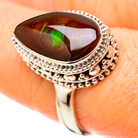 Mexican Fire Agate Rings handcrafted by Ana Silver Co - RING128986