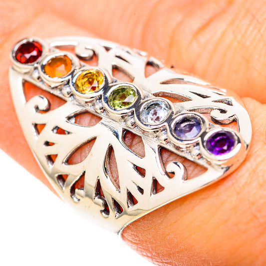 Multi-Stone Rainbow Chakra Rings handcrafted by Ana Silver Co - RING128991