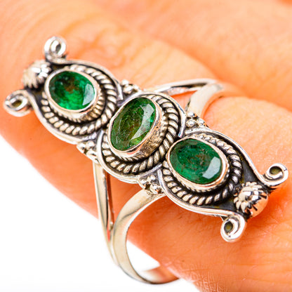 Zambian Emerald Rings handcrafted by Ana Silver Co - RING129006