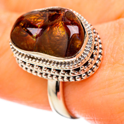 Mexican Fire Agate Rings handcrafted by Ana Silver Co - RING129009