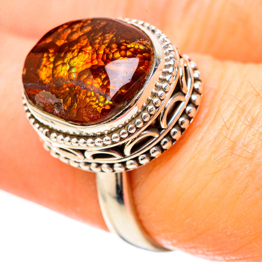 Mexican Fire Agate Rings handcrafted by Ana Silver Co - RING129010