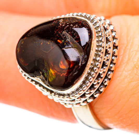 Mexican Fire Agate Rings handcrafted by Ana Silver Co - RING129011