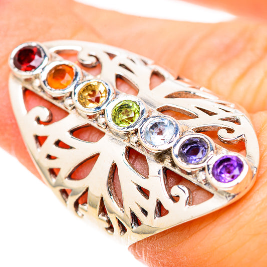 Multi-Stone Rainbow Chakra Rings handcrafted by Ana Silver Co - RING129012