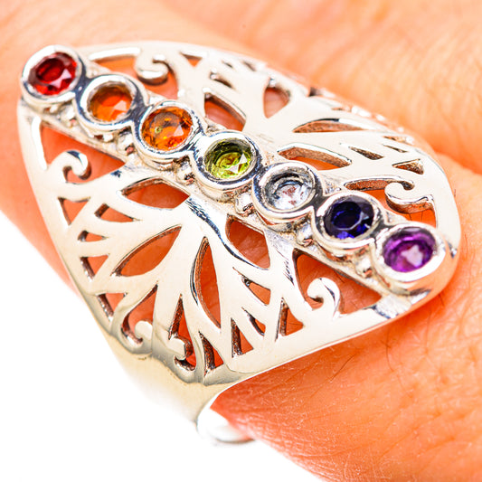 Multi-Stone Rainbow Chakra Rings handcrafted by Ana Silver Co - RING129013