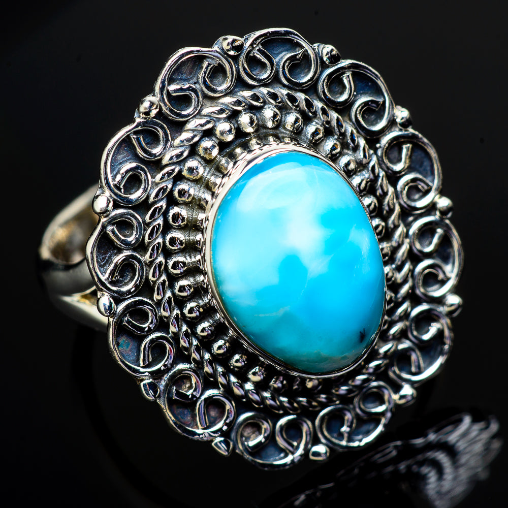 Larimar Rings handcrafted by Ana Silver Co - RING12902