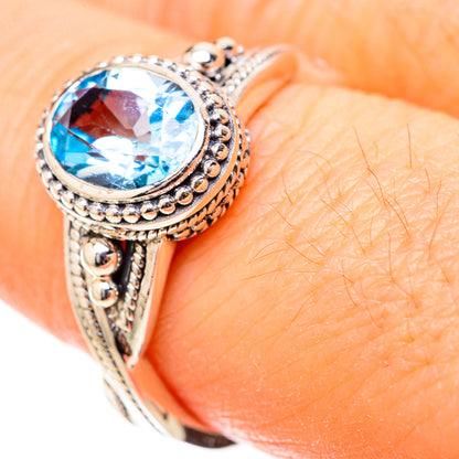 Blue Topaz Rings handcrafted by Ana Silver Co - RING129022