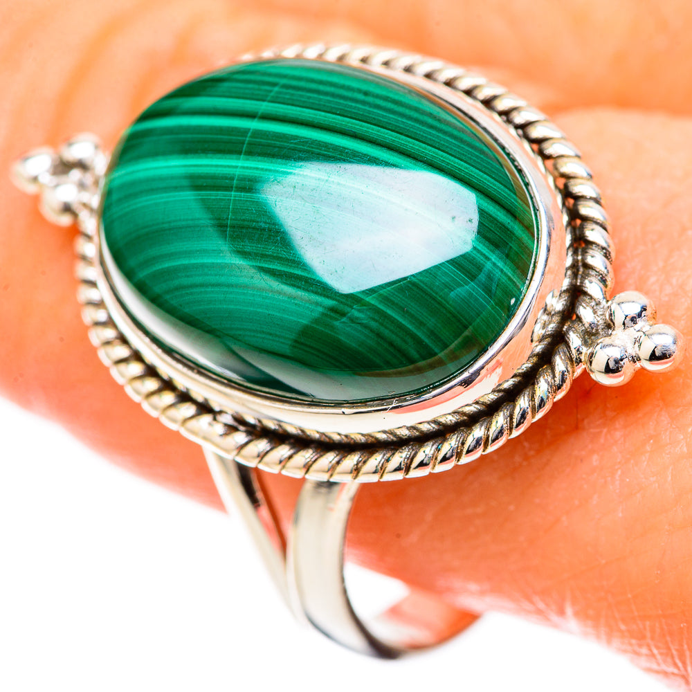Malachite Rings handcrafted by Ana Silver Co - RING129024